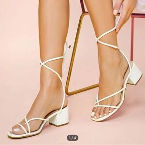 white strappy sandals